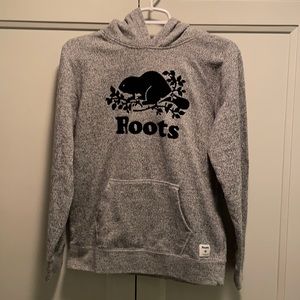 Roots salt and pepper gray hoodie sweatshirt